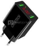 CHOETECH CHOETECH C0028 BLACK LC D wall charger 2xUSB 12