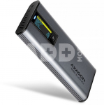 AXAGON External USB-C 10Gbps metal box with info display for M.2 NVMe and SATA SSD | EEM2-SD2