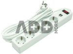 Buitinis ilgiklis 5m, 5 lizdai, 2xUSB, su jungikliu