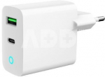 Gembird USB-A/USB-C Charger LED 20W PD QC3.0 White