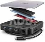 AXAGON HMC-UFO USB hub 9in1 10Gbps HDMI M.2 NVMe LA