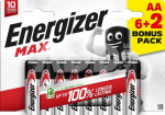 Energizer battery Alkaline Max AA DHP8 6+2