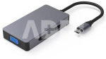 Adapteris USB Type-C - 2x HDMI, 1x VGA, 1x USB Type-A, 1x USB Type-C PD60W