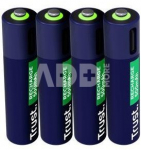 BATTERY RECH. LI-ION AAA/500MAH USB-C 4PACK 25671 TRUST