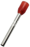 Presuojamas izoliuotas antgalis 1.5mm2/16AWG laidui, varis Red, 100vnt.
