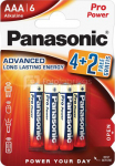 Panasonic Pro Power battery LR03PPG/6B (4+2)