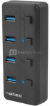 Natec USB 3.0 HUB, Mantis 2, 4-Port, On/Off with AC Adapter