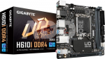 Gigabyte H610I DDR4 1.0 M/B Processor family Intel, Processor socket LGA1700, DDR4 DIMM, Memory slots 2, Supported hard disk drive interfaces  SATA, M.2, Number of SATA connectors 4, Chipset Intel H610 Express, Mini-ITX