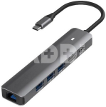 Adapteris USB Type-C - HDMI, LAN, 3x USB 3.0 Type-A, USB Type-C PD100W