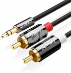 UGREEN AV116 3,5mm jack na 2RCA (Cinch) kabel 2m - čern&yacute;