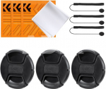 K&F Concept K&F Accessory 9-in-1 set, 55mm Center Pinch Lens Cap with string (unstringing)*3+Vacuum Cleaning
