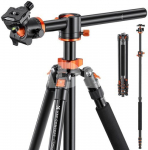 K&F Concept K&F 2.4m Overhead Camera Tripod Transverse Center Column 10kg Load with Detachable Monopod