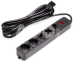 Ilgiklis UPS 5m, 5 lizdai, su jungikliu Black