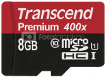 Transcend microSDHC 8GB Class 10 UHS-I 400x + SD Adapter