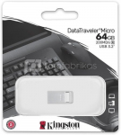 Kingston USB 3.2 Flash Drive DataTraveler micro 64 GB, USB 3.2, Silver