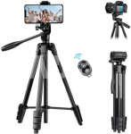 K&F Concept 59.4''/1.5m Aluminum Travel Tripod with Bluetooth