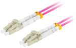 Fiber optic patchcord MM LC/UPC-LC/UPC DUPLEX LSZH 3.0mm 1m purple