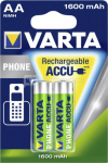 1x2 Varta Professional Accu NiMH 1600 mAh AA Phone Power