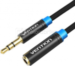 Braided 3.5mm Audio Extender 1.5m Vention VAB-B06-B150-M Black