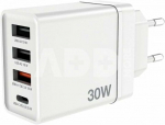 Verbatim USB Wall Charger 30W 1xUSB-C PD 3xUSB-A wei&szlig; 49701