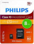 Philips MicroSDHC Card 8GB Class 10 UHS-I U1 incl. Adapter