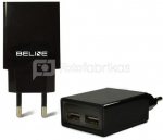 Beline Travel charger 2xUSB 2A black