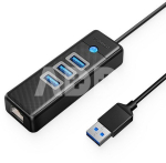 Adapteris ORICO PW3UR-U3, 3x USB ir 1x RJ45
