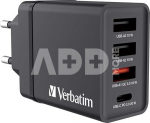 Verbatim USB Wall Charger 30W 1xUSB-C PD 3xUSB-A schwarz 49700