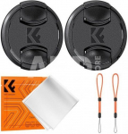 K&F Concept K&F 77MM Lens Caps Kit with K&F LOGO Caps*2+Anti-lost rope*2+vacuum cleaning cloth*1