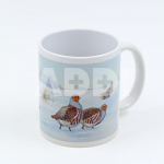 White keraminis puodelis &bdquo;Kurapkos&ldquo;