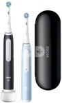 Oral-B | Electric Toothbrush Duo Pack | iO3 Series | Rechargeable | For adults | Number of brush heads included 2 | Number of teeth brushing modes 3 | Matt Black/Ice Blue