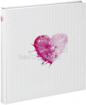 Hama Lazise pink Buchalbum 29x32 50 wei&szlig;e Seiten Hochzeit 2361