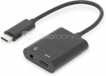DIGITUS USB Type-C Adapter Type-C to USB--C + 3.5mm Jack