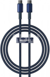 Cable USB-C to USB-C Baseus Tungsten Gold, 100W, 1m (blue)