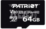 Patriot MicroSDHC card 64GB VX V30 C10 UHS-I U3