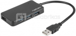Natec USB 3.0 HUB, Moth, 4-Port, Black