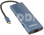 Adapteris USB Type-C - HDMI, LAN, 3x USB Type-A, 1x USB Type-C, PD100W, SD+TF