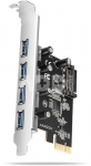 AXAGON PCI-Express card with four external USB-A 5Gbps ports | PCEU-430RS
