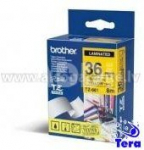 Brother TZ-E661, 36mm, black on yellow, p-touch tape