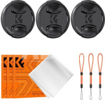 K&F Concept K&F 82MM Lens Caps Kit with K&F LOGO caps*3+Anti-lost rope*3+vacuum cleaning cloth*3