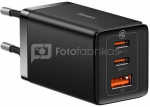 Baseus GaN5 Pro wall charger 2xUSB-C + USB, 65W (black)