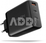 AXAGON ACU-DPQ100 GaN Wall charger 100W, 3x port (USB-A + dual USB-C), PD3.0/PPS/QC4+/Apple