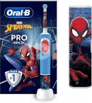 Oral-B | Electric Toothbrush with Travel Case | Vitality PRO Kids Spiderman | Rechargeable | For children | Number of brush heads included 1 | Number of teeth brushing modes 2 | Blue