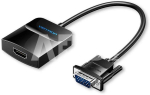 Adapter HDMI VGA/USB FHD 0.15m Black