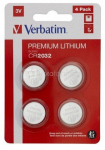 1x4 Verbatim CR 2032 Lithium battery 49533