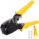 Ethernetov&eacute; krimpovac&iacute; kle&scaron;tě 4/6/8P RJ45/RJ14/RJ12/RJ9 Deli Tools EDL2468 (žlut&eacute;)