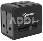 Sbox TA-23 Universal Travel Adapter with Dual USB Charger