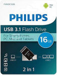 Philips 2 in 1 Black 16GB OTG USB C + USB 3.1