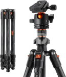 K&F Concept K&F 1.6m Carbon Fiber Lightweight Travel Tripod with 36mm Metal Ball Head Load Capacity 8kg,Quick Release Plate,for DSLR Cameras Indoor Outdoor Use K254C2+BH-36L