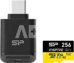 Silicon Power memory card microSDXC 256GB Inspire + card reader